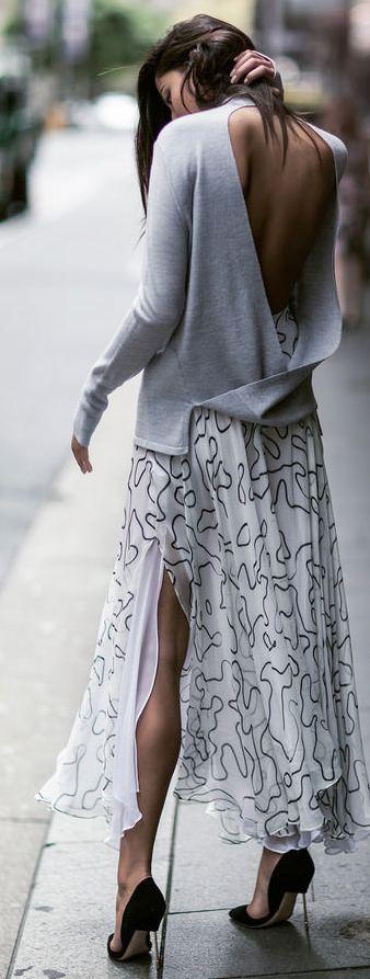 grey backless