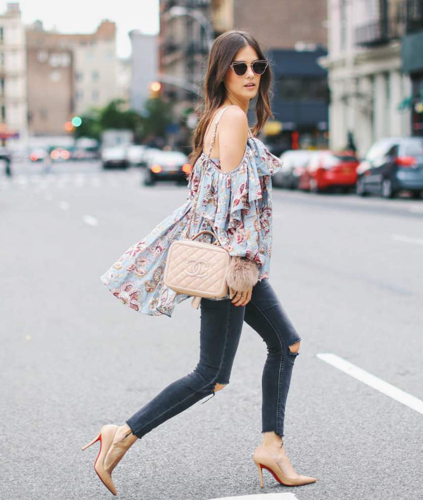 1.-ripped-jeans-with-chic-ruffled-top | Ask the Monsters